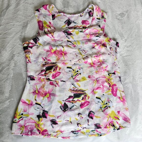 Women's Floral Sleeveless Pullover Top, Size M - Picture 7 of 14